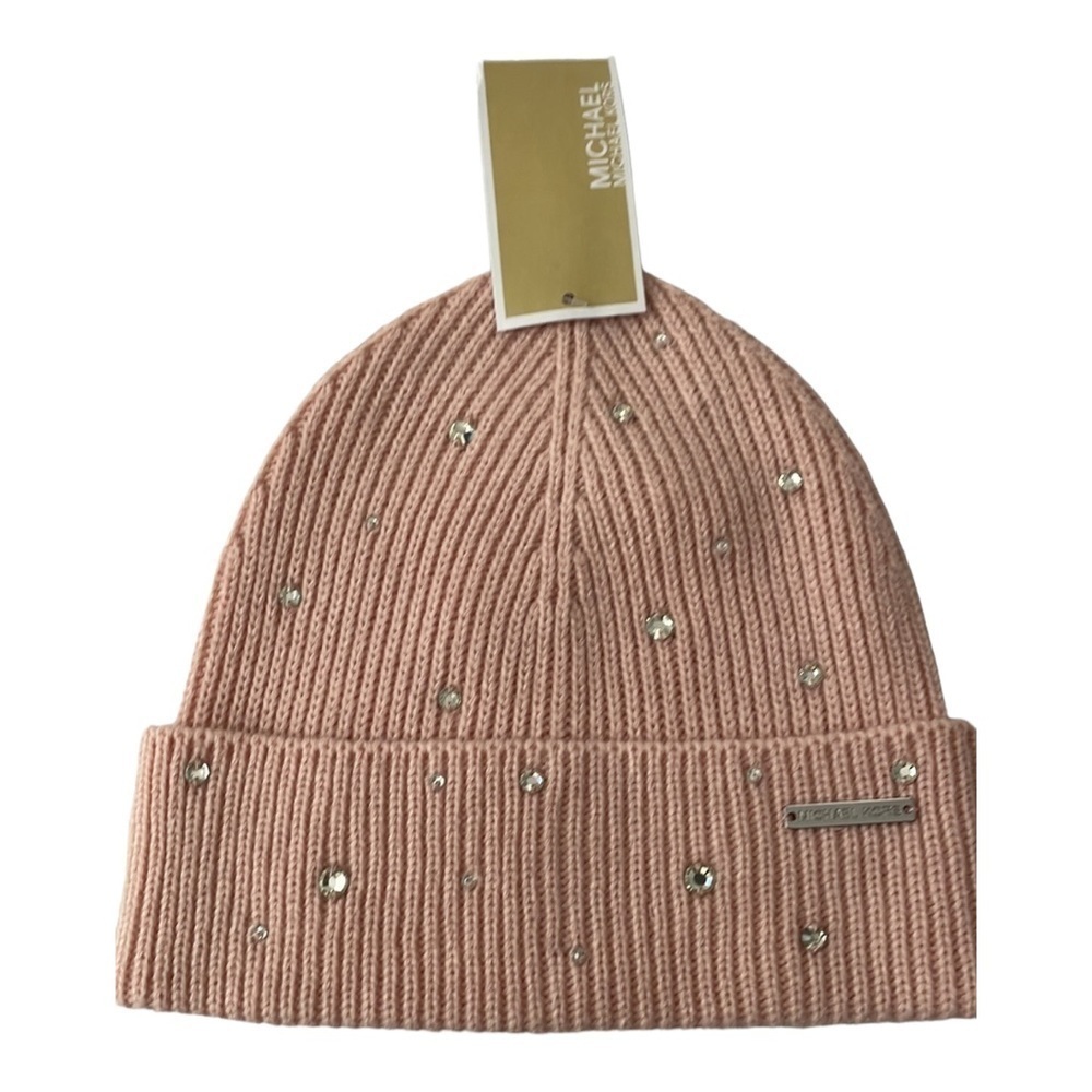 ♥️michael Kors♥️Crystal Embellished Ribbed Hat one size - Picture 1 of 6